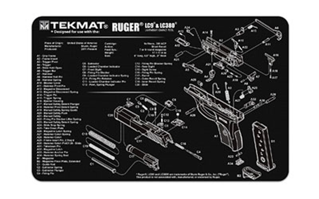Picture of Tekmat Armorers Bench Mat 11"X17" Ruger Lc9! 17-RUGERLC9