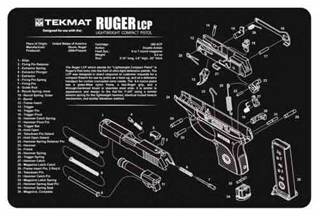 Picture of Tekmat Armorers Bench Mat 11"X17" Ruger Lcp Pistol 17-RUGERLCP 612409970992