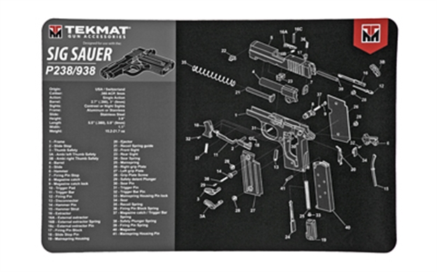 Picture of Tekmat Pistol Mat Sig P238 Blk R17-SIGP238