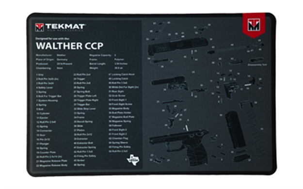 Picture of Tekmat Pstl Mat For Walther Ccp Blk TEK-R17-WAL-CCP