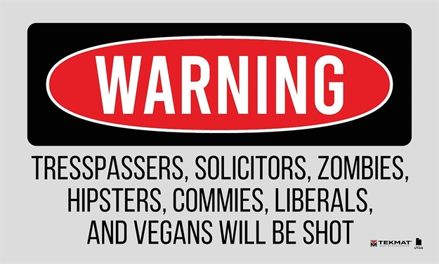 Picture of  Tekmat Tek42trespassers Trespassers Will BE Shot Door Mat Multi-Color Rubber 25"X42"