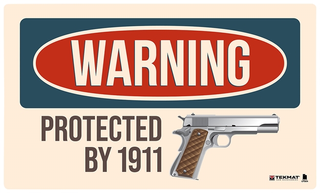 Picture of  Tekmat Tek42warning1911 Warning Protected BY 1911 Door Mat Multi-Color Rubber 25"X42"