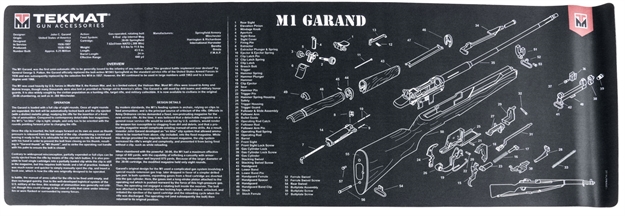 Picture of Tekmat Tekr36m1garandbk M1 Garand Cleaning Mat Black/White Rubber 12"X36" M1 Garand Parts Diagram 36-M1GAR-BK