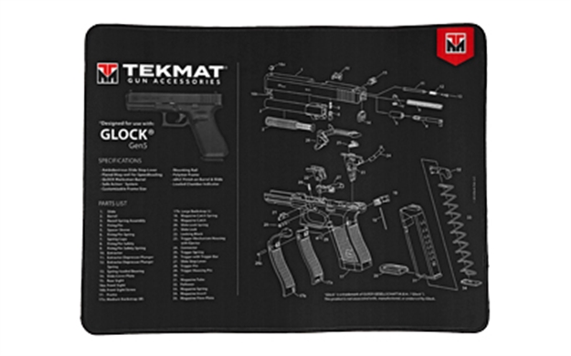 Picture of Tekmat Tekr20glock-G5 Glock Gen 5 Ultra 20 Cleaning Mat Multi-Color Rubber 15"X20" Glock Gen5 Parts Diagram TEK-R20-GLOCK-G5