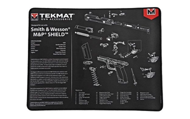 Picture of  Tekmat Tekr20swmpshield S&W M&P Shield Ultra 20 Cleaning Mat S&W M&P Shield Parts Diagram 15" X 20" 612409971333