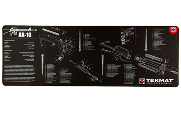 Picture of Tekmat Tekr44ar10 Ar-10 Cleaning Mat Black/White Rubber 15"X44" Ar-10 Parts Diagram TEK-R44-AR10 888151028247