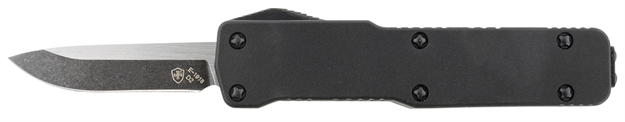Picture of  Templar Knife Cabr321 Premium LW  Micro 1.85" Otf Drop Point Plain Black Oxide Stonewashed D2 Steel Blade, 3.50" Black Aluminum Handle, California Legal