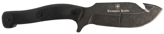 Picture of  Templar Knife Hbk321 Reagan Field Dressing 4.60" Fixed Gut Hook Plain Powder Coated D2 Steel Blade/ 4.55" Black G10 Handle 093674826403