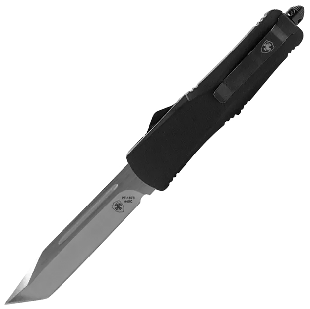 Picture of  Templar Knife Sbr232 Black Rubber Gen II Small, 2.69" Otf Tanto, Part Serrated Silver 440C SS Blade, 4.31" Black Aluminum/Rubber Handle, Features Glass Breaker, Includes Pocket Clip/Sheath 093674805453