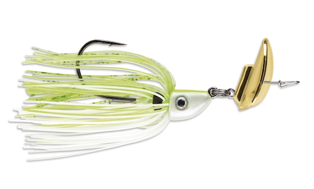 Picture of Terminator Lures Shuddering Bait Lure, 3/8 Oz, 5/0 Hook, Chartreuse And White Shad