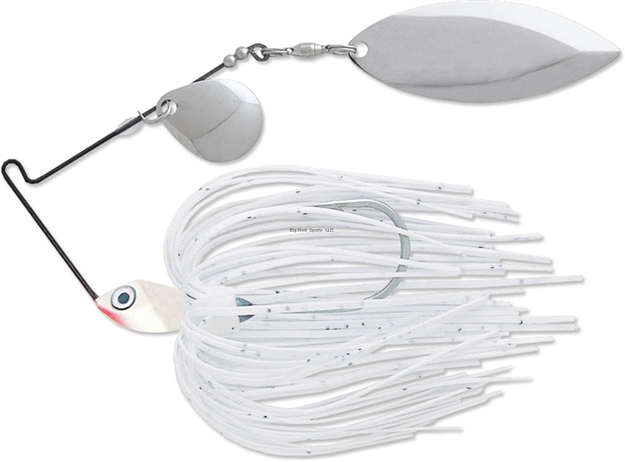Picture of Terminator Lures Super Stainless Spinnerbait, 3/8 Oz, Bright White Shad, Nickel Colorado/Willow Blade