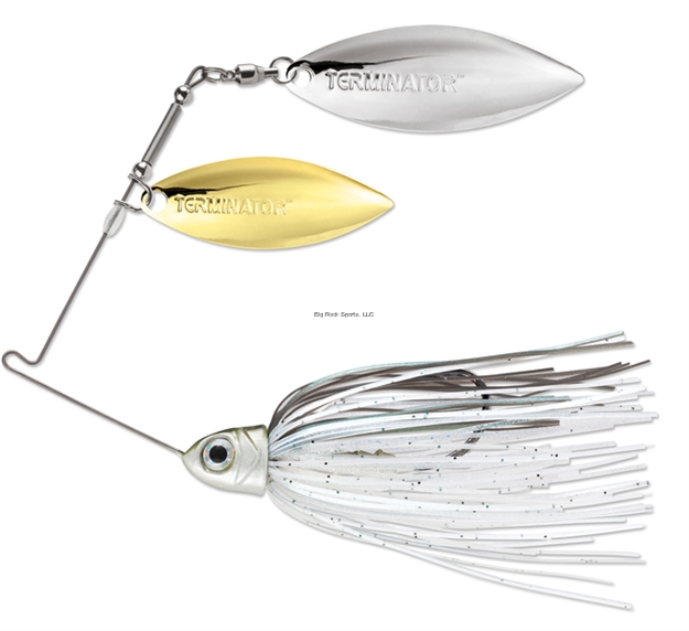 Picture of Terminator Pro Series Spinnerbait, 1/2Oz, Double Willow, Gold & Nickel, Green Gizzard, 1 PK