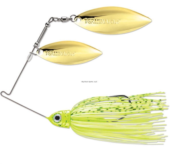 Picture of Terminator Pro Series Spinnerbait, 3/8Oz, Double Willow, Gold & Gold, Dirty Chartreuse Shad, 1 PK