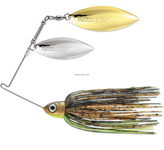 Picture of Terminator Pro Series Spinnerbait, 3/8Oz, Double Willow, Nickel & Gold, Sunny, 1 PK