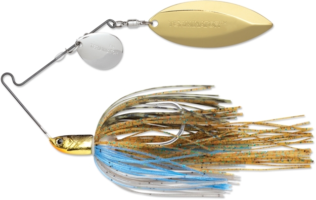 Picture of Terminator Lures T-1 Original Titanium Spinnerbait, 1/2 Oz,  Colorado/Willow Blades, Bluegill