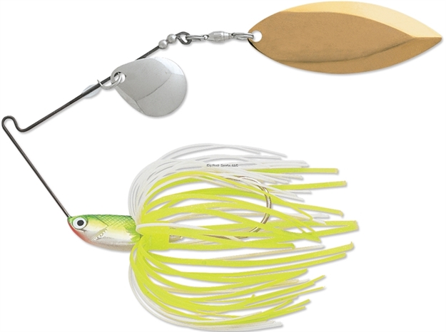Picture of Terminator Lures T-1 Original Titanium Spinnerbait, 1/2 Oz,  Colorado/Willow Blades, Chartreuse White Shad