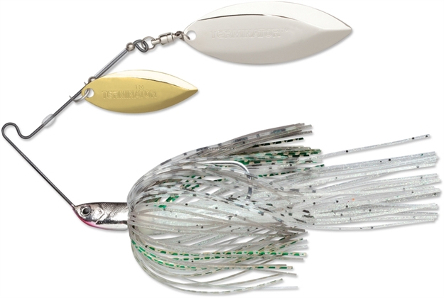 Picture of Terminator Lures T-1 Original Titanium Spinnerbait, 3/8 Oz,  Willow/Willow Blades, Emerald Shiner