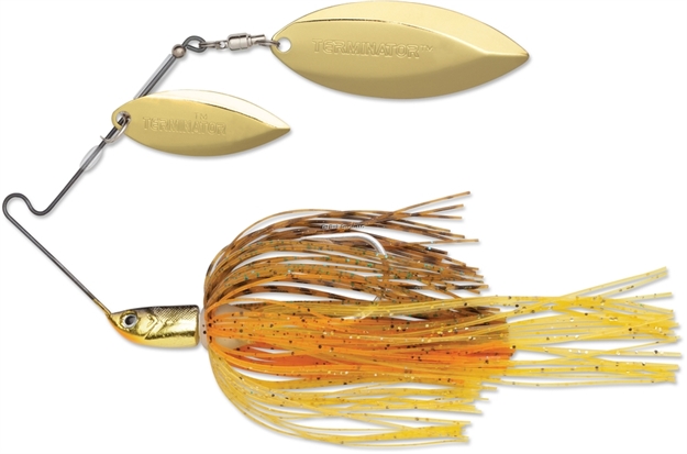 Picture of Terminator Lures T-1 Original Titanium Spinnerbait, 3/8 Oz,  Willow/Willow Blades, Pumpkinseed
