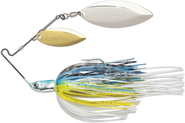 Picture of Terminator Lures T-1 Original Titanium Spinnerbait, 3/8 Oz, Hot Shad, Gold/Nickel Willow Blade