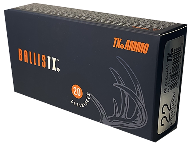 Picture of  Texas Ammo Inc Rtxa22c80eldm Ballistx  22 Creedmoor 80 GR Extremely Low Drag-Match (Eld-M) 20 Per Box/25 CS 850039250040