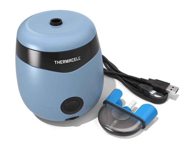 Picture of  Thermacell E55b E-Series Rechargeable Repeller Light Blue Effective 20 FT Odorless Scent Repels Mosquito Effective UP TO 12 Hrs 843654005126