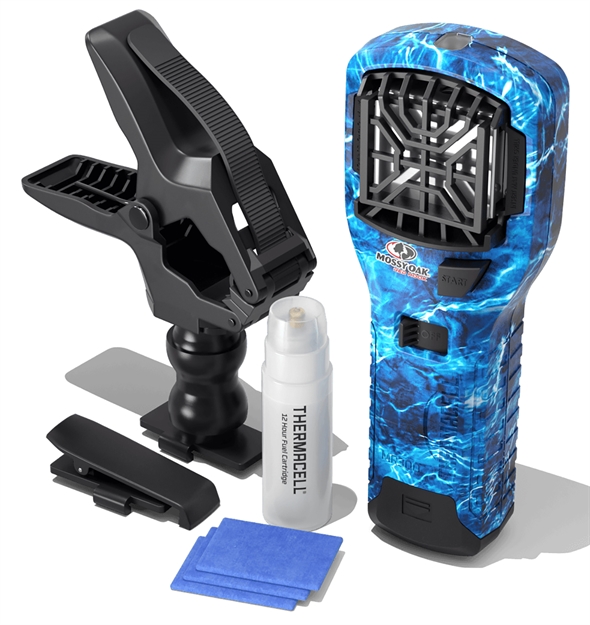 Picture of  Thermacell Mr300mo Mr300 Portable Repeller Fishing Bundle Mossy Oak Blue Marlin Effective 15 FT Odorless Scent Repels Mosquito Effective UP TO 12 Hrs 843654005058