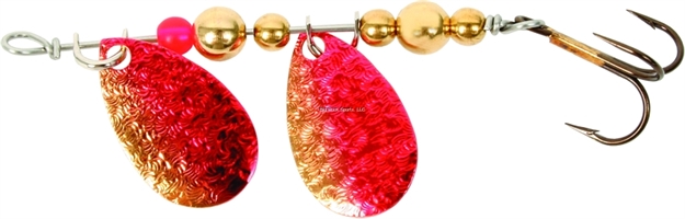 Picture of Thomas Double Spinn In-Line Spinner, 1 3/4", 1/5 Oz, Gold/Red