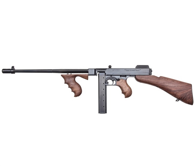 Picture of  Thompson T114 1927A-1 Deluxe 45 Acp Caliber With 16.50" Barrel, 20+1 Capacity (Stick), Blued Metal Finish, American Walnut Stock Wood Grip Fixed Compensator Right Hand 602686441001