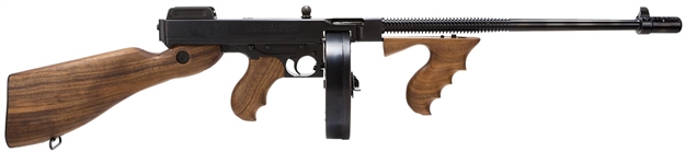 Picture of  Thompson T1d 1927A-1 Deluxe 45 Acp Caliber With 16.50" Barrel, 10+1 Capacity (Drum), Blued Metal Finish, American Walnut Stock Wood Grip Right Hand