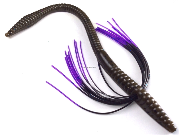 Picture of Tightlines UV Finesse Worm 6"Green Pumpkin With Purple Tip