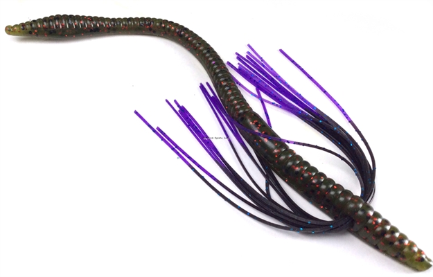 Picture of Tightlines UV Finesse Worm 6"Watermelon Red Flake With Purple Tip