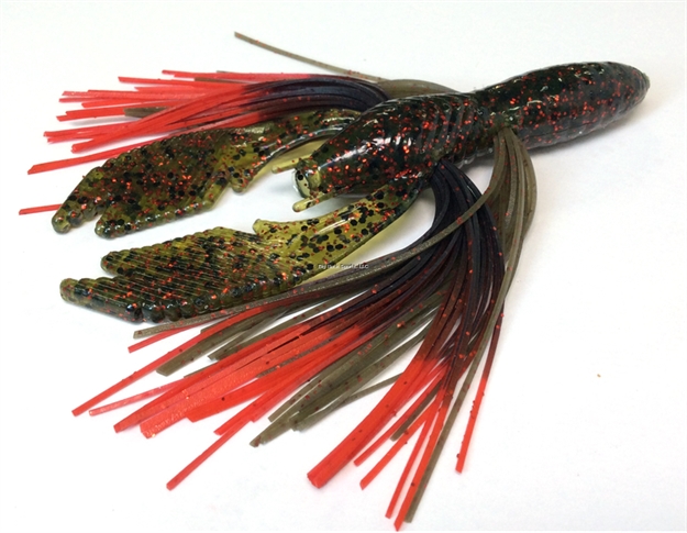 Picture of Tightlines UV Hy-Brid Craw - Rattling, Watermelon Red With Red Tip, 4"