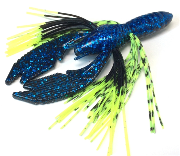 Picture of Tightlines UV Hy-Brid Craw 4" Blue/Black With Chartreuse Tip / Tiger