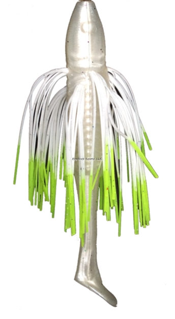 Picture of Tightlines UV Sow Belly Rattl'n Swimmer 3.5" Pearl With White Chartreuse Tip