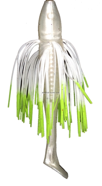 Picture of Tightlines UV Sow Belly Rattl'n Swimmer 5" Pearl With White Chartreuse Tip