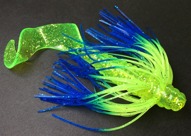 Picture of Tightlines UV Sow Belly Twister Rattling 5" Chartreuse Sparkle With Salt Blue