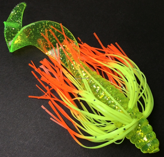 Picture of Tightlines UV Sow Belly Twister Rattling 5" Chartreuse Sparkle With Salt Fire