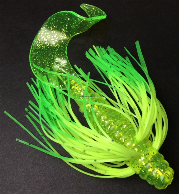 Picture of Tightlines UV Sow Belly Twister Rattling 5" Chartreuse Sparkle With Salt Green