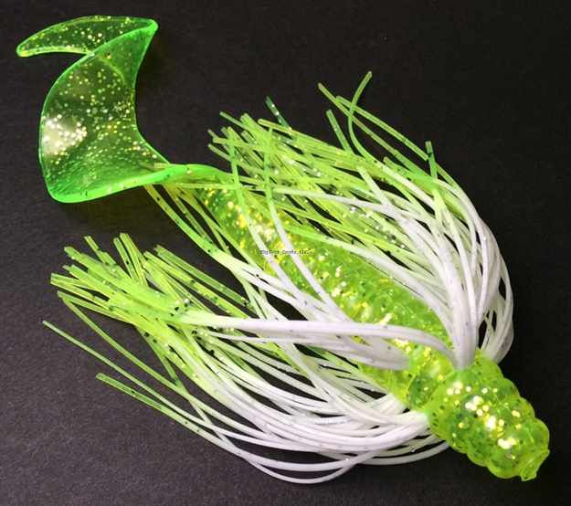 Picture of Tightlines UV Sow Belly Twister Rattling 5" Chartreuse Sparkle With White Chartreuse Tip