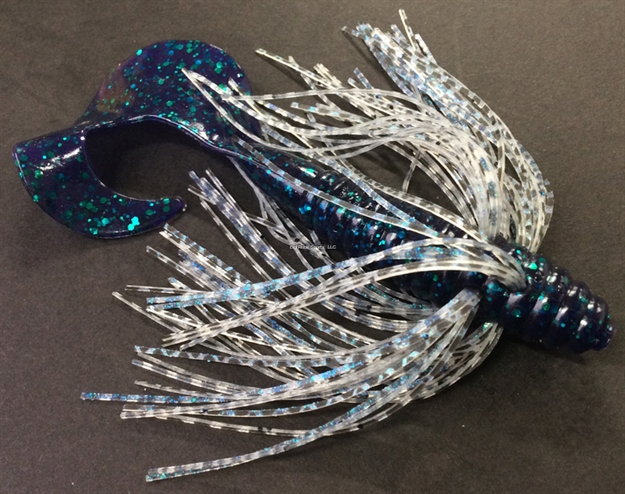 Picture of Tightlines UV Sow Belly Twister Rattling 5" Junebug Purple With Minnow Blue