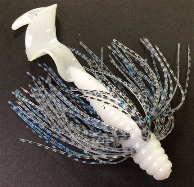 Picture of Tightlines UV Sow Belly Twister Rattling 5" White With Minnow Blue