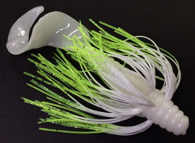 Picture of Tightlines UV Sow Belly Twister Rattling 5" White With White Chartreuse Tip