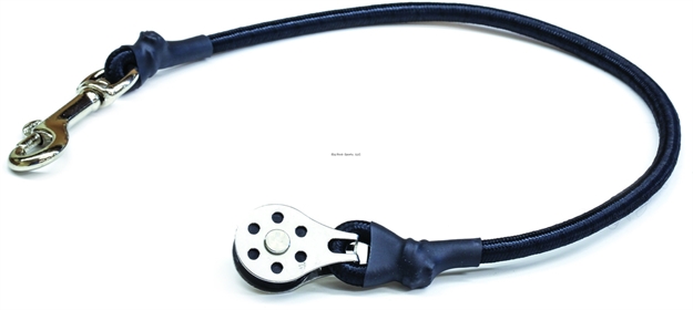 Picture of Tigress Elite Outrigger Snubber, 16", Black Shock Cord, Single Stainless Roller Swivel, Bolt Snap