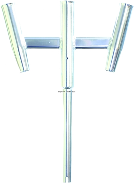 Picture of Tigress Triple Aluminum Kite Rod Holder, Straight Butt, Polished, 1-5/8" Tube Id, Base O.D. 1.49"