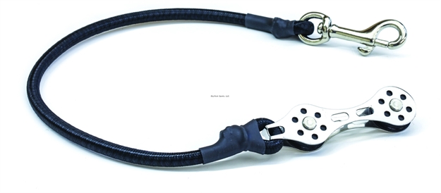 Picture of Tigress Ultimate Outrigger Snubber, 16", Black Shock Cord, Double Stainless Roller Swivel, Bolt Snap