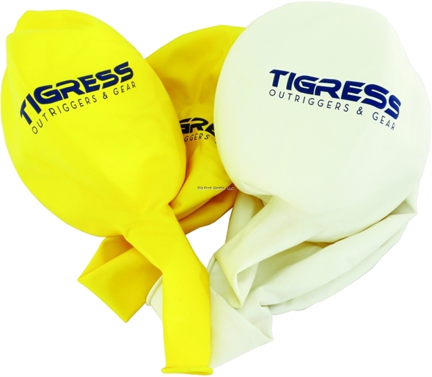 Picture of Tigress White Helium Balloon, 100% Latex, Two Balloons & 3 Clips