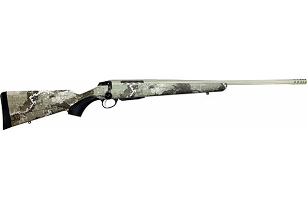 Picture of  Tikka Jrtxva431r10 T3x Lite 300 Win Mag 3+1 24.30" Fluted/Threaded, Desert Verde Cerakote Barrel/Rec, Veil Alpine Synthetic Stock, Interchangeable Grip, Muzzle Brake Left Hand