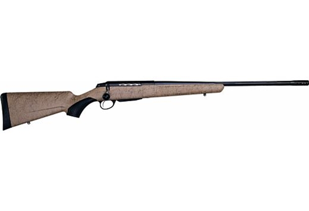 Picture of  Tikka Jrtxrt482 T3x Lite 6.5 Creedmoor 3+1 24.30" Fluted/Threaded, Black Barrel/Rec, Black Webbed Tan Roughtech Synthetic Stock, Interchangeable Grip, Muzzle Brake Left Hand