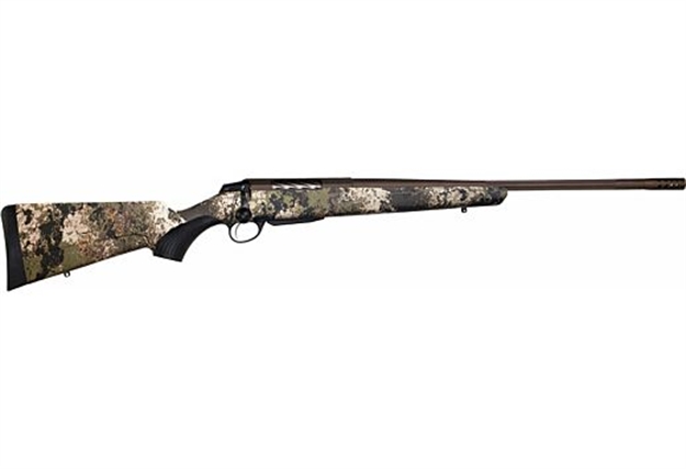 Picture of  Tikka Jrtxvw470 T3x Lite 7Mm Rem Mag 3+1 24.30" Fluted/Threaded, Midnight Bronze Cerakote Barrel/Rec, Veil Wideland Synthetic Stock, Interchangeable Grip, Muzzle Brake Left Hand