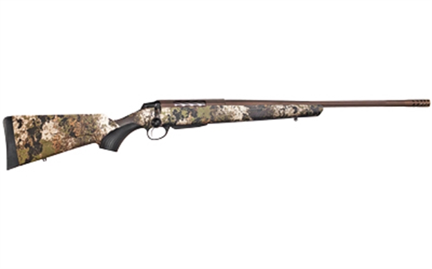 Picture of  Tikka Jrtxvw318 T3x Lite 270 Win 3+1 22.40" Midnight Bronze Cerakote Fluted Threaded Barrel, Drilled & Tapped Steel Receiver, Veil Wideland Fixed Synthetic Stock, Black Interchangeable Backstrap Grip